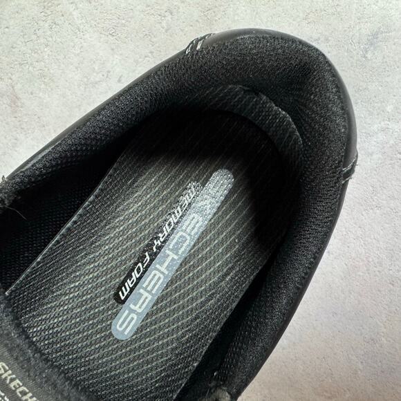 Skechers Shoes Mens Size 10 Diameter-Nerves Black Leather Slip-On Loafers - Picture 9 of 10